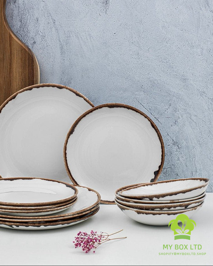 Natural Brown "Regular" 12-piece Dinner Set