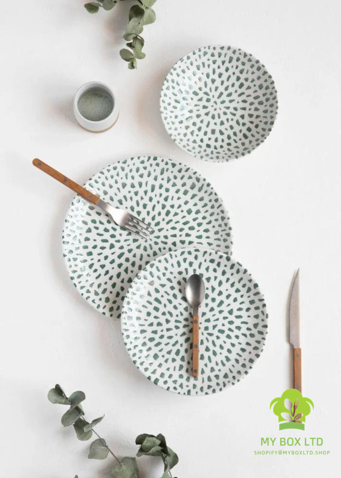 Mosaic Forest Green 12-piece Dinner Set